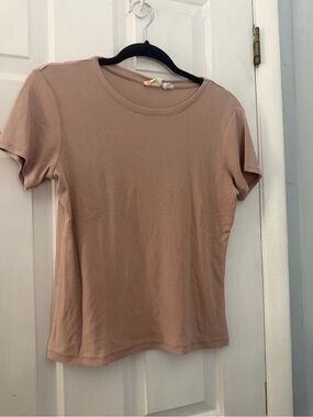 C&C California Taupe Ribbed Short Sleeve T-Shirt Size L